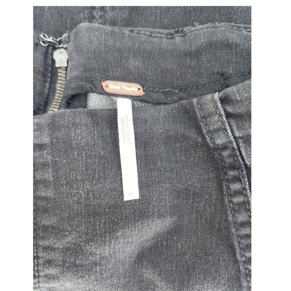 Free People Black Denim Mini Skirt Women's Size 10 - Picture 3 of 6